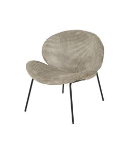 Sedia Relax Crema 72x67,5xH73,5 cm Imbottita Velluto Moderno Metallo