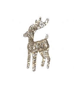 Lumineo Decorazione Natalizia Renna Metallica Oro 37cm con LED Caldi