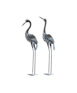 Fenicottero in Ferro Blu Decorazione Giardino 17,78x29,85x107,95 cm