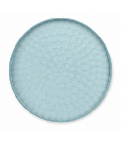 Kaemingk Vassoio decorativo in metallo tondo 35x3,5 cm con rilievo floreale