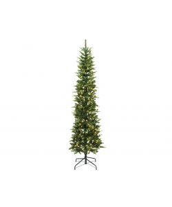 Everlands Albero di Natale Slim con LED Bianco Caldo - 210 cm