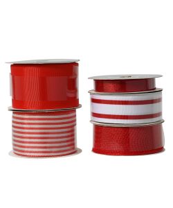 Decoris Nastro Natalizio Rosso Assortito 300 cm per Pacchi Regalo
