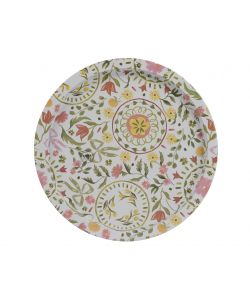 Piatto in Latta Multicolore 32 cm Decorato Tulipano per Tavola