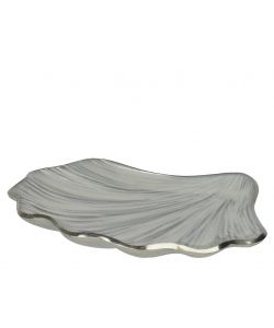 Kaemingk Vassoio decorativo Bianco conchiglia 19,5x19,5xh2,5 cm Metallo