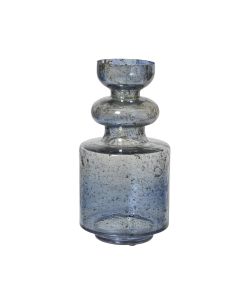 Kaemingk Vaso decorativo Blu Vetro 18x36 cm Cilindrico Effetto Anticato