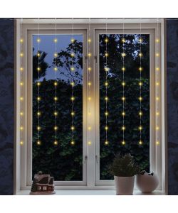 Lumineo Tenda Luminosa 72 LED Bianco Caldo con Timer - 120x120 cm