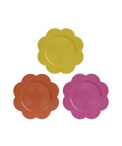 Kaemingk Sottopiatto Plastica Fiore diam. 33 cm Colori Assortiti per Tavola Decorativa