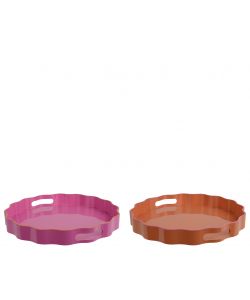 Kaemingk Vassoio Decorativo Plastica Colori Assortiti 33x33xH4 cm Bordo Ondulato