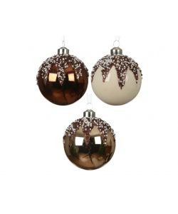 Decoris Pallina Natale Vetro 8cm Finitura Lucida Colori Assortiti