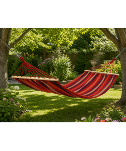 Kaeming Amaca Rigata Arancione 200x100 cm con Barre in Legno Esterno