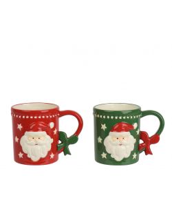 Kaemingk Tazza Babbo Natale in Dolomite Smaltata 13x9x10 cm Assortita