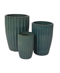 Vaso Audrey Terracotta Cilindrico Blu �46 cm H68 cm per Piante