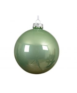 Decoris Pallina di Vetro Natalizia - Verde Matcha - 8 cm