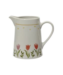 Brocca Porcellana Tulipano Bianco 18,5x9,2xH16,5 cm da Tavola Elegante