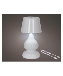 Lumineo Lampada da Tavolo Ricaricabile Bianca 13x26 cm Design Elegante
