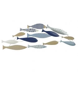 Decorazione da Parete Pesci in Legno Multicolore - 77,5x28 cm