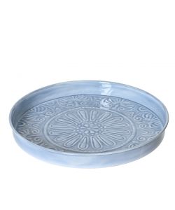 Piatto Decorativo in Metallo Smaltato