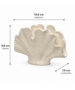 Kaemingk Vaso decorativo corallo Crema 7,5x14,6xH9,8 cm arredo casa