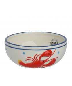 Kaemingk Ciotola ceramica 15x6 cm motivo aragosta bianco rosso blu
