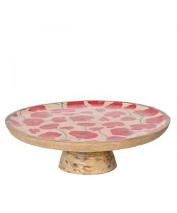Decoris Vassoio Decorativo in Legno 27,5x9,5 cm con Papaveri
