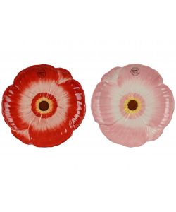 Decoris Piatto da colazione fiore ceramica rosa rosso 22x2 cm