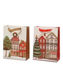 Decoris Busta Regalo Natalizia 26x10x32 cm Glitter Casette Assortite