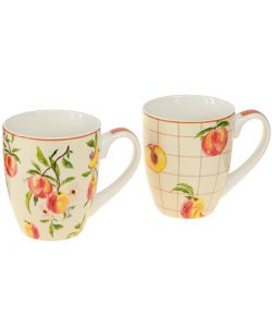 Decoris Tazza in ceramica Colazione Caff� T� Fantasie Pesca 10,5 cm