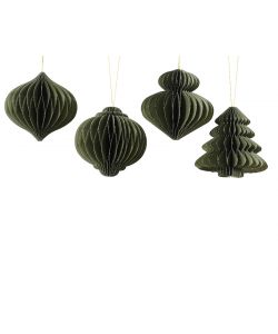 Decoris Addobbo Natalizio in Carta - Verde - 8 cm