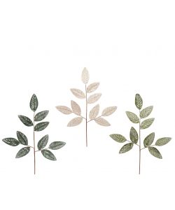 Everlands Ramo Foglie Velluto Frosted 79cm Colori Assortiti