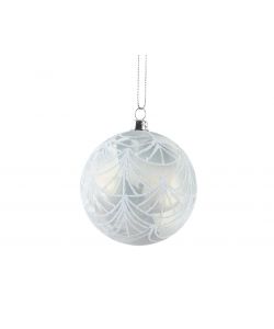 Decoris Pallina Natale Argento Infrangibile - Effetto Ghiaccio Elegante - 8cm