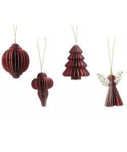 Decoris Addobbo Natalizio in Carta - Rosso - 6 cm