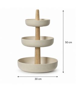 Kaemingk Bamboo Vassoio Espositore Beige 3 Livelli 30xH50 cm