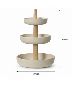 Kaemingk Bamboo Vassoio Espositore Beige 3 Livelli 30xH50 cm