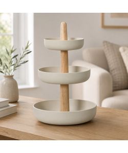 Kaemingk Bamboo Vassoio Espositore Beige 3 Livelli 30xH50 cm