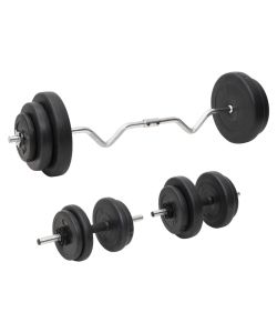 Set Bilanciere Curl e Manubri con Dischi 60 kg