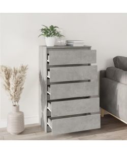 vidaXL Cassettiera Elegante Grigio Cemento 60x36x103 cm in Legno Multistrato
