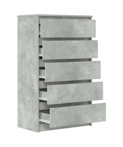 vidaXL Cassettiera Elegante Grigio Cemento 60x36x103 cm in Legno Multistrato