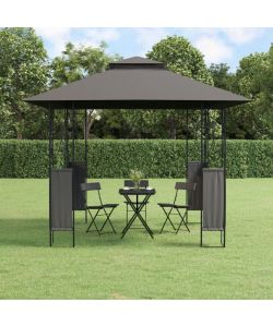 Gazebo con Tetto Antracite 300x300x270 cm Acciaio