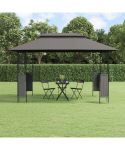 Gazebo con Tetto Antracite 400x300x270 cm Acciaio