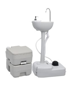 Set Toilette da Campeggio Portatile e Supporto Lavamani