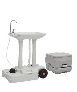 Set Toilette da Campeggio Portatile e Supporto Lavamani