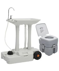 Set Toilette da Campeggio Portatile e Supporto Lavamani