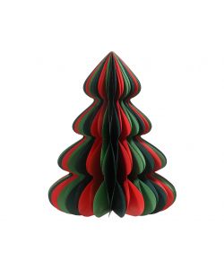 Decoris Albero di Natale in Carta Multicolore H 60 cm D 48 cm Glitter