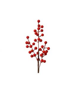 Decoris Ramo di bacche artificiali rosse 38 cm per decorazioni natalizie