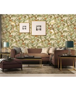 DUTCH WALLCOVERINGS Carta da Parati Bird-of-Paradise Verde