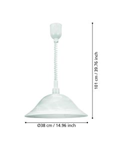 Eglo Lampada a Sospensione Alessandra Bianco 38x110 cm Design Elegante