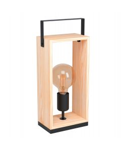 Lampada da tavolo FAMBOROUGH E27 40W Legno e nero