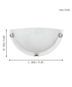 Eglo Applique Salome Lampada da Parete Cromo Bianco 300x150 mm 60W
