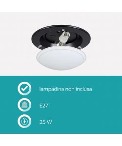 Eglo Plafoniera Planet 1 E27 Moderna Rotonda Bianca 290x85 h mm