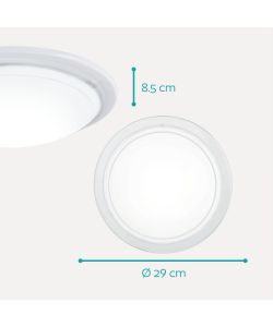 Eglo Plafoniera Planet 1 E27 Moderna Rotonda Bianca 290x85 h mm